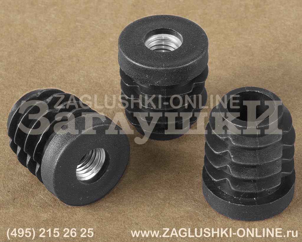 Заглушка с резьбой М10 под трубу O25 мм