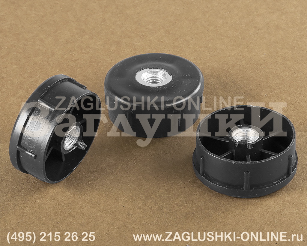 Заглушка с резьбой М10 под трубу O60 мм